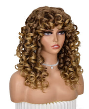 Load image into Gallery viewer, Chelsea Curly Layered Ombre Blonde Synthetic Wig With Bangs