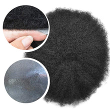 Load image into Gallery viewer, Tyler Jet Black 6 Inches Curly 120% Density Human Hair Lace Front 4mm Wave Toupee for Men