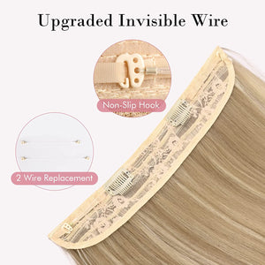 Shelly Light Blonde & Brown Highlights Synthetic Halo Hair Extensions
