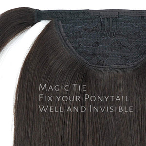 Posh Human Hair 1B Straight 14-20 Inches Long Ponytail