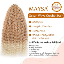 Load image into Gallery viewer, Stella Honey Blonde Mix Wavy Crochet Synthetic Braiding Extensions
