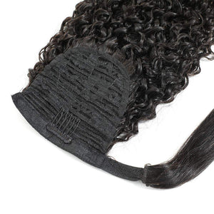 Amari Kinky Curly Human Hair Wrap Around Ponytail Extension