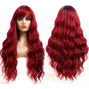 Chloe Red Hot Loose Waves Synthetic Bang Wig