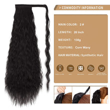 Load image into Gallery viewer, Lady Lush Dark Brown 26 Inch Beach Wave Synthetic Wrap Around Ponytail