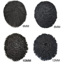 Load image into Gallery viewer, Marquis Jet Black 6 Inches Curly 120% Density Human Hair Lace Front 6mm Wave Toupee for Men