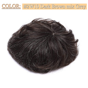 Dominic Brown & Grey Human Hair Mix Toupee