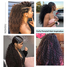 Load image into Gallery viewer, Lisa Kinky Curly 27&quot; Honey Blonde Synthetic Drawstring Ponytail Extension