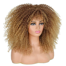 Load image into Gallery viewer, Honey Blonde Kinky Curly Cailee 4C Synthetic Wig With Bangs