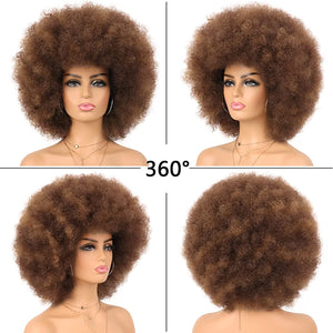 Disco Diva 70's Inspired Brown 30/33 Afro Wig