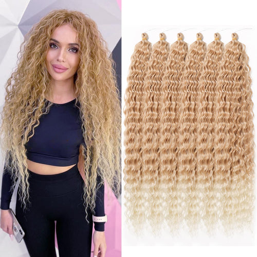 Stella Honey Blonde Mix Wavy Crochet Synthetic Braiding Extensions