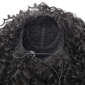 Coco Curly 27" Black Synthetic Drawstring Ponytail Extension