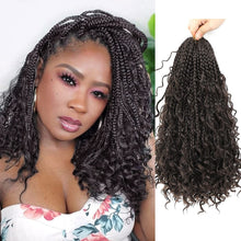 Load image into Gallery viewer, Kiara Goddess Box Braids Crochet with Curly Ends Hair Extension