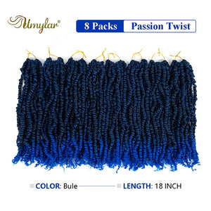 Aqua Blue Pre-looped Synthetic Passion Twist Hair Bundles