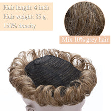 Load image into Gallery viewer, Light Brown &amp; Grey Mix Human Hair 150% Density Toupee