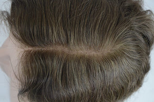 Dark Brown PU Base European Human Hair Toupee