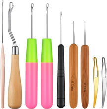 Load image into Gallery viewer, Vogue Locking Tool 9 Pieces Bent Latch Hook Crochet Needle Set