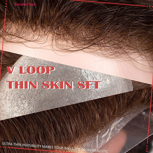 Men's Leonardo Dark Brown Human Hair 8" X10" Toupee