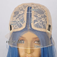 Load image into Gallery viewer, Powder Blue 150% Density Straight Hair Bob Wig