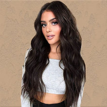 Load image into Gallery viewer, Kaitlyn Dark Brown Beach Waves Middle Part Synthetic Wig