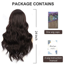 Load image into Gallery viewer, Kaitlyn Dark Brown Beach Waves Middle Part Synthetic Wig