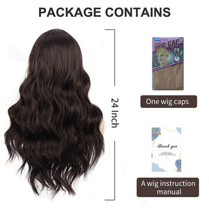 Kaitlyn Dark Brown Beach Waves Middle Part Synthetic Wig