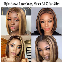 Load image into Gallery viewer, Maxine Blonde Highlights 150% Straight Hair Bob Wig