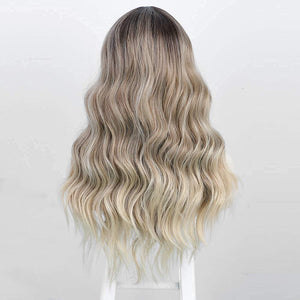Ash Blonde 24 Inches Ombre Middle Part Synthetic Wig