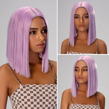 Load image into Gallery viewer, Teresa Purple 150% Density Straight Hair Bob Wig