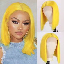 Load image into Gallery viewer, Bridget Yellow 150% Density Straight Hair Bob Wig