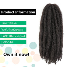Load image into Gallery viewer, Nia Dark Brown 18&quot; Synthetic Marley Braiding Hair Extension