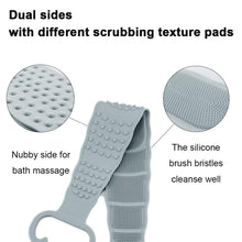 Load image into Gallery viewer, Silicone Back Scrubber Grey Handle Body Washer