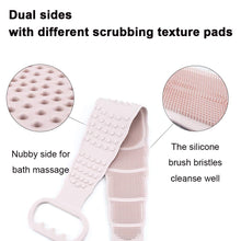 Load image into Gallery viewer, Silicone Back Scrubber Pink Handle Body Washer