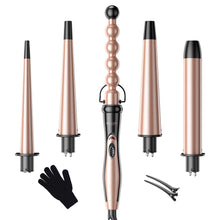 Load image into Gallery viewer, Rose Gold Tourmaline Ceramic 5 in 1 Curling Iron