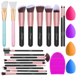 The Ultimate 21 PCs Makeup Brushes, Makeup Sponges &  Cleaner Set