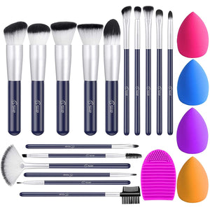 The Ultimate 21 PCs Makeup Brushes, Makeup Sponges &  Cleaner Set