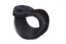 Load image into Gallery viewer, Jet Black Silky Straight Human Hair Clip-In Extensions