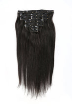 Load image into Gallery viewer, Jet Black Silky Straight Human Hair Clip-In Extensions