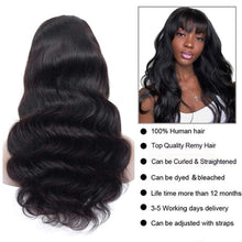 Load image into Gallery viewer, Claire Natural Black 16-26 Inches Body Wave Lace Front Human Hair With Bangs