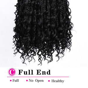 Niki #1B Bohemian Crochet Box Braids Braids with Curly Ends Hair Extentions