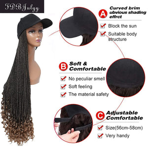 Tasha 1B27  30 Inches Ombre Bairded Hat Wig With Culy Ends