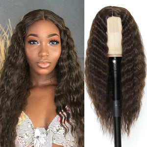 Keisha Dark Brown Synthetic Curly Lace Front Wig
