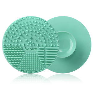 Round Silicone Makeup Brush Cleaning Mat, Makeup Brush Scrubber, Cosmetic Brush Cleaner with Suction Cup