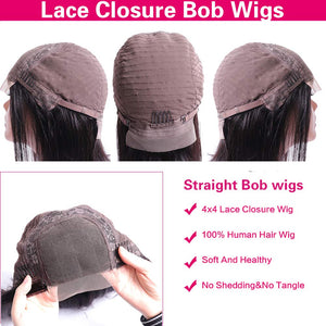 Lacey 8 Inch Brazilian Human Hair Short Bob Wigs