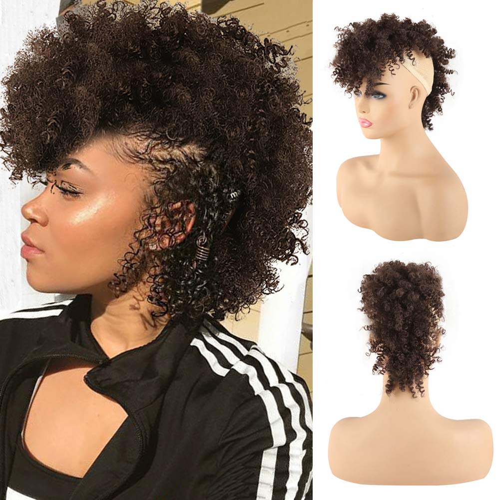 Tasha Brown Kinky Curly Mohawk Synthetic Half Wig