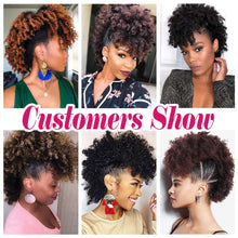Load image into Gallery viewer, Tasha Brown Curly Synthetic Mohawk Up Do Clip-In Extensions