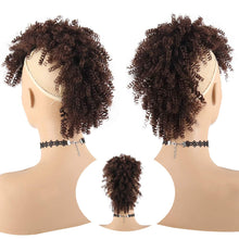 Load image into Gallery viewer, Tasha Brown Curly Synthetic Mohawk Up Do Clip-In Extensions