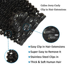 Load image into Gallery viewer, Mrs. Woods #1B Curly Human Hair Clip-ins Extension