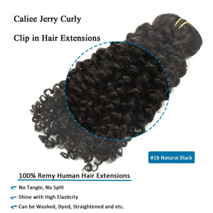 Mrs. Woods #1B Curly Clip Human Hair Extension