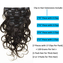 Load image into Gallery viewer, Sofia Natural Wave #1B Curly Clip Ins Human Hair Extension