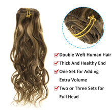 Load image into Gallery viewer, Maria Natural Wave #P4/27 Curly Clip Human Hair Extension